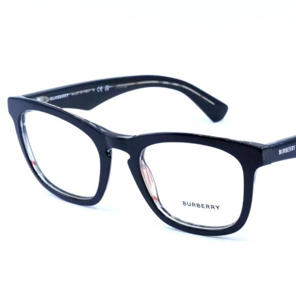 Burberry BE2417 4121 Eyeglasses 53 mm – Top Black on Vintage Check Acetate Squar - Picture 1 of 5